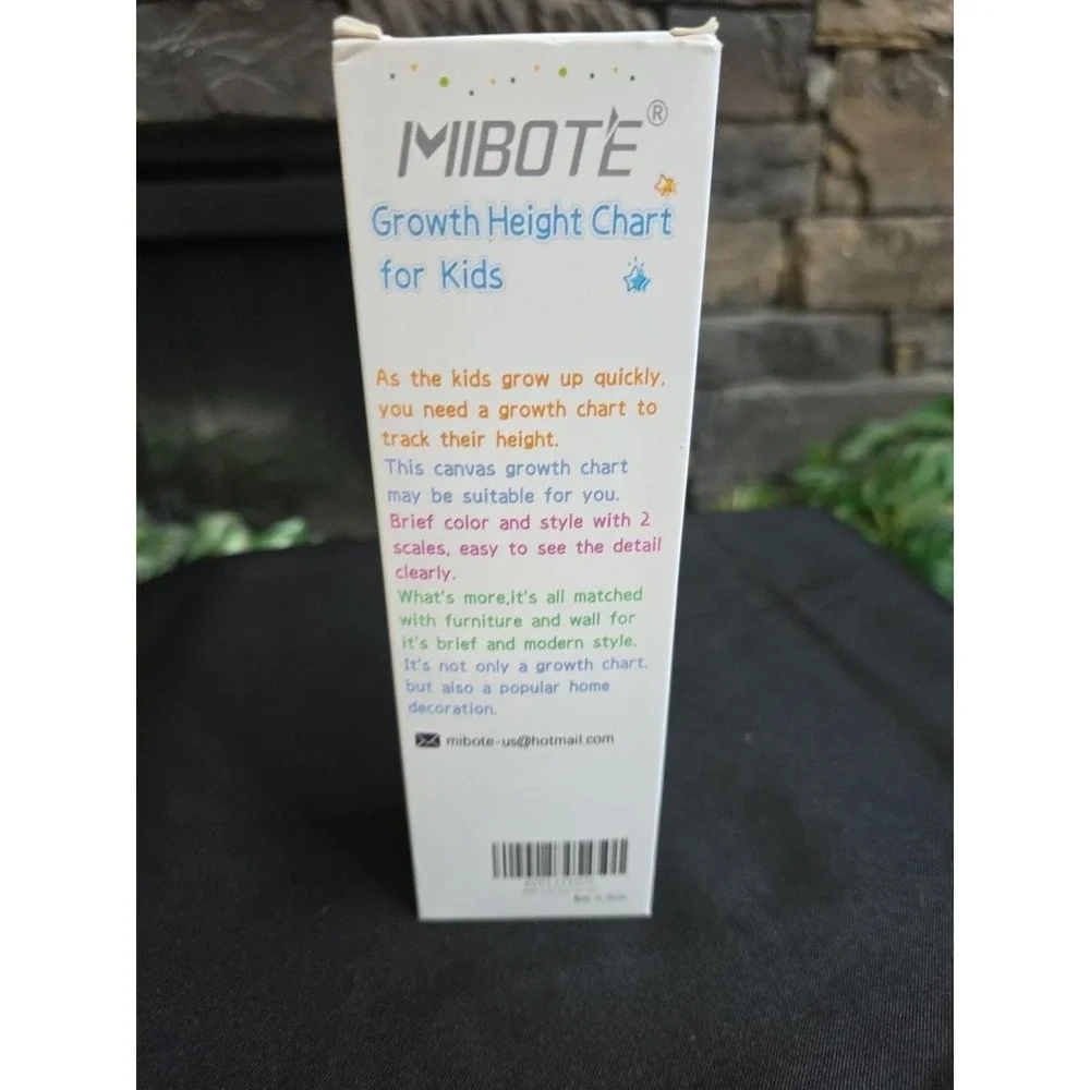 MIBOTE 79 in. x 7.9 in. Baby Growth Height Chart Canvas/Wood Removable for Kids